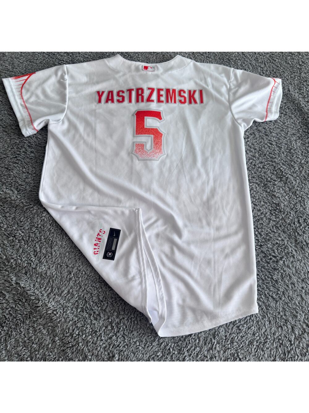Authentic Nike Mike Yastrzemski MLB San Francisco Giants White City Jersey YXL